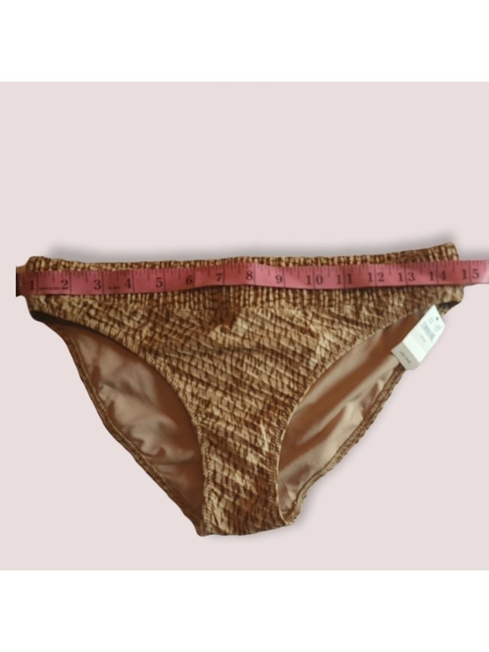 New Aerie Animal Print Bikini Bottoms Neutral Tan Ribbed Texture - Picture 3 of 9